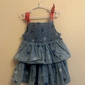Old Navy Kids Starry Blue Dress with Red Straps #228
